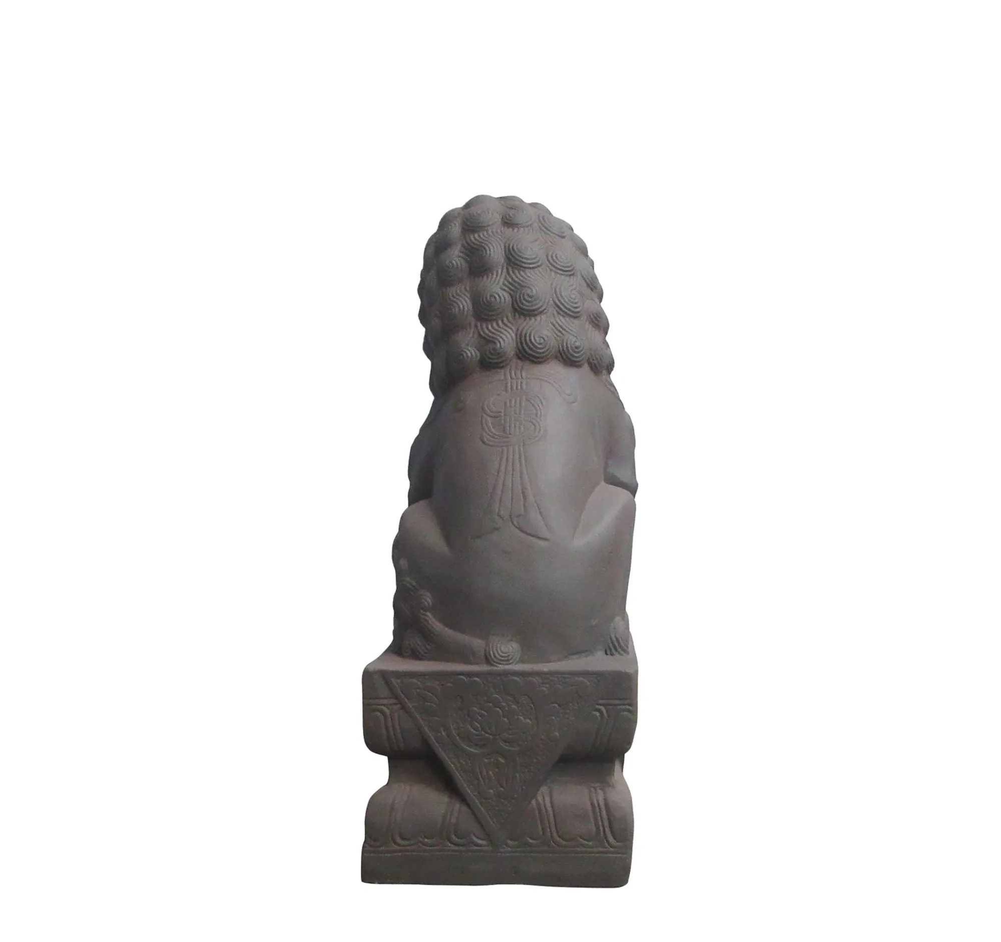 Hi-Line Gifts Finials-25" Gray Ancient Imperial Guardian Foo Dog Figurine Statue