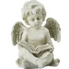 Northlight Finials-6.5" Gray Decorative Sitting Cherub Angel Outdoor Garden Statue