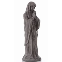 Hi-Line Gifts Finials-32" Gray Mary Standing With Her Hands Folded Religious Garden Statue
