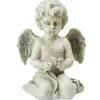 Northlight Finials-6.5" Gray Sitting Cherub Angel Decorative Outdoor Garden Statue