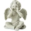Northlight Finials-6.5" Gray Sitting Decorative Cherub Angel Outdoor Garden Statue