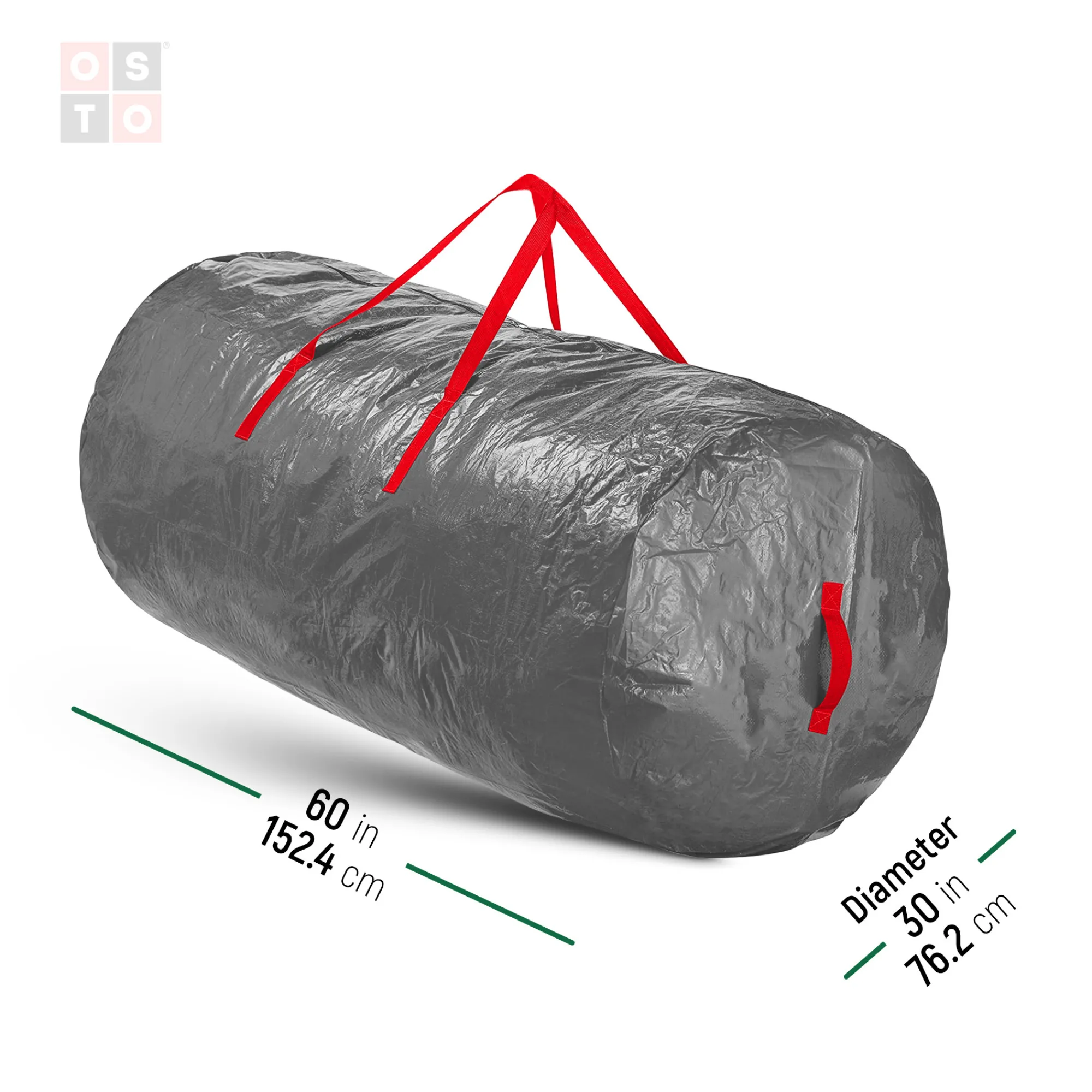 osto Tree Storage-60" Gray Waterproof Artificial Christmas Tree Storage Bag