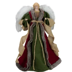 Northlight Angels-18" Green And Brown Angel In A Dress Christmas Tree Topper - Unlit