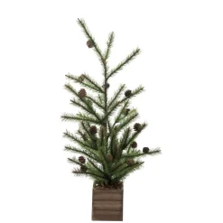 Contemporary Home Living Unlit-2.5' Green And Brown Artificial Christmas Tree With Container - Unlit - 34540445