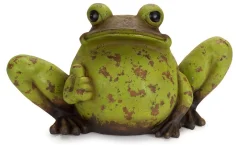 Melrose Finials-22" Green And Brown Rust Weathered Terracotta Frog Decorative Garden Statue
