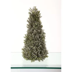 Contemporary Home Living Unlit-20" Green And Champagne Gold Boxwood Cone Artificial Christmas Tree