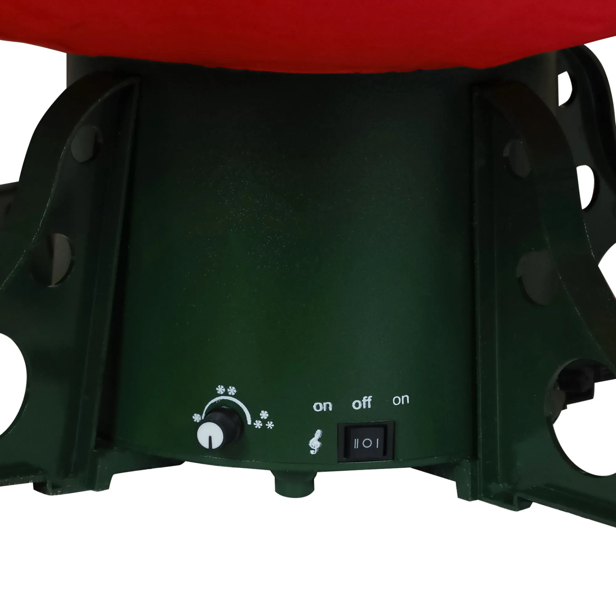 Northlight Snowing-6' Green And Red Musical Lighted Snowing Artificial Christmas Tree, White Led Lights