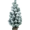 Contemporary Home Living Unlit-2' Green And White Artificial Christmas Snowy Pine Tree - Unlit