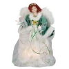 Kurt Adler Angels-12" Green And White Shamrock Irish Angel Tree Topper