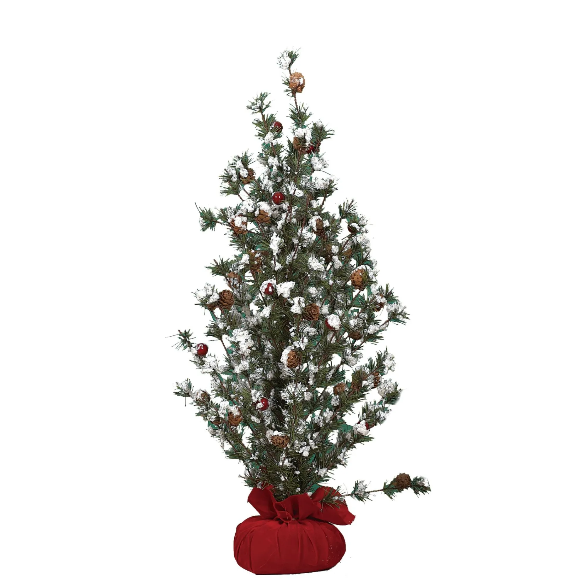 Contemporary Home Living Unlit-2' Green Artificial Christmas Tree In Gift Bag With Berries - Unlit