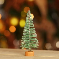 Vickerman Unlit-5" Green Bottle Brush Artificial Mini Pine Christmas Tree - Unlit