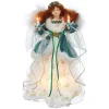 CC Christmas Decor Angels-12" Green Decorative Christmas Indoor Accent Lighted Angel Tree Topper