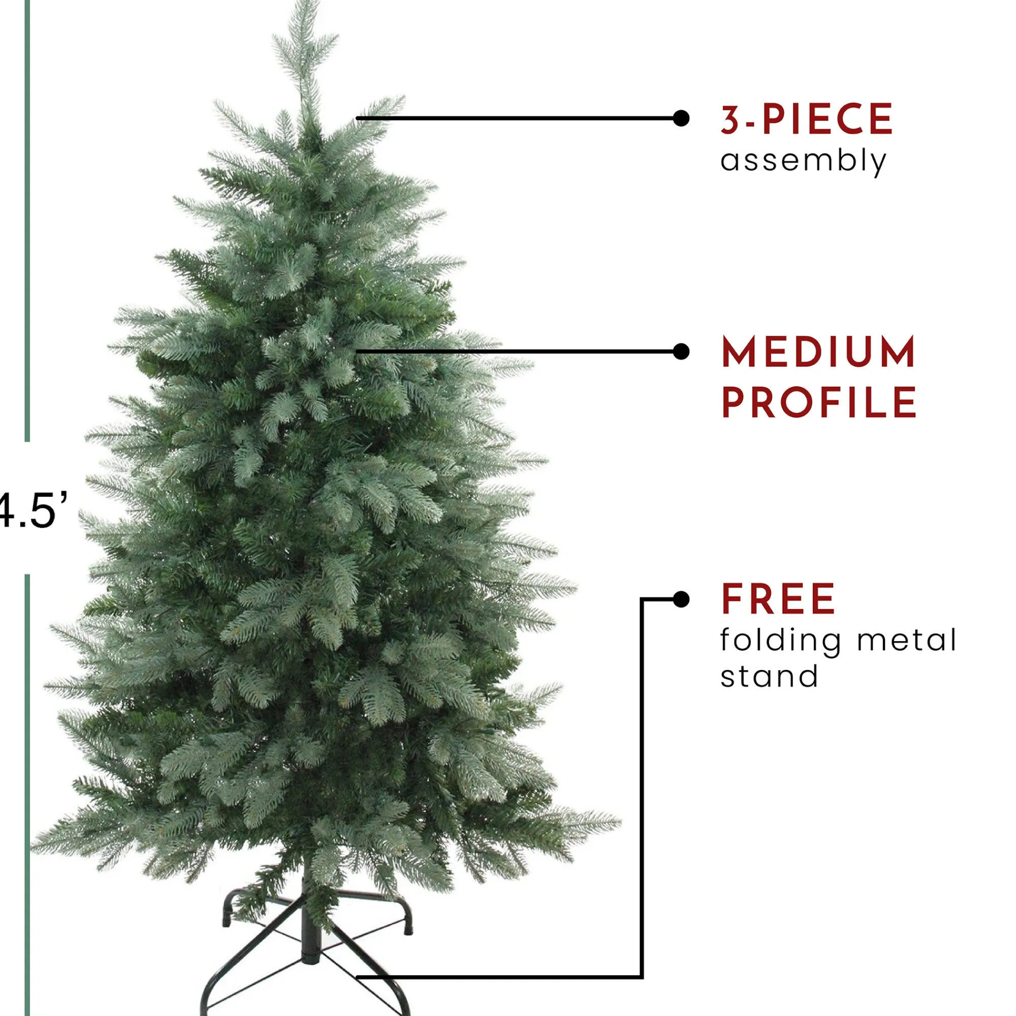Northlight Unlit-4.5' Green Medium Washington Frasier Fir Artificial Christmas Tree - Unlit
