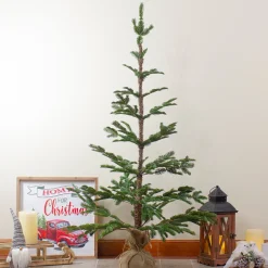 Northlight Unlit-4' Green Ponderosa Pine Artificial Christmas Tree With Jute Base – Unlit