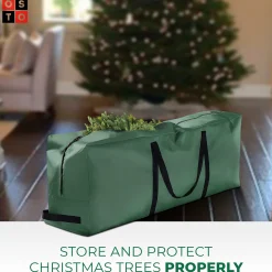 osto Tree Storage-65" Green Rectangular Tear Resistant Artificial Christmas Tree Storage Bag