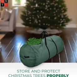 osto Tree Storage-60" Green Round Tear Proof Round Artificial Christmas Tree Storage Bag