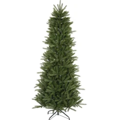 Vickerman Unlit-4.5' Green Slim Vermont Fir Instant Shape Artificial Christmas Tree - Unlit