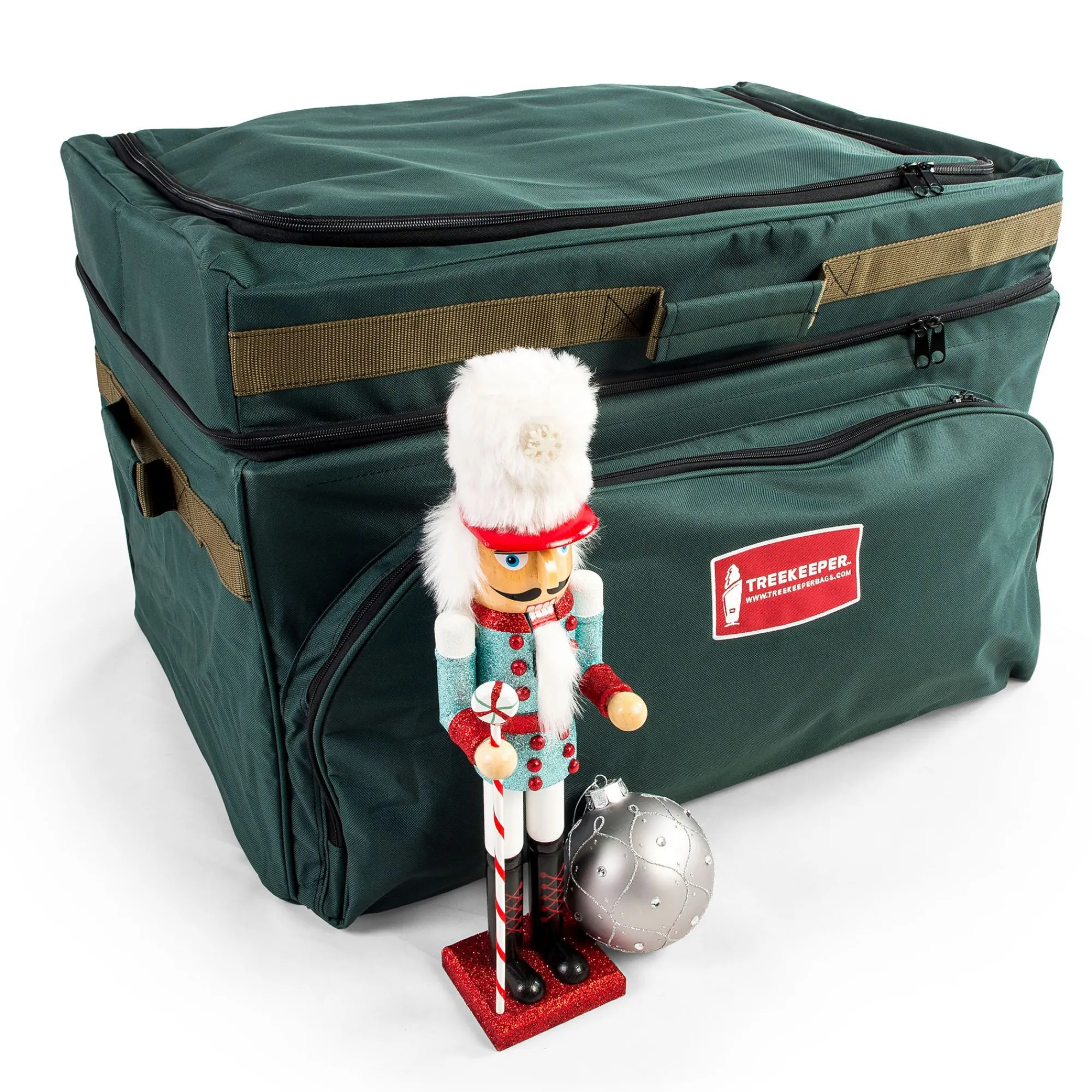 Tree Keeper Tree Storage-27" Green Unique Top Pocket Christmas Ornaments Storage Bag