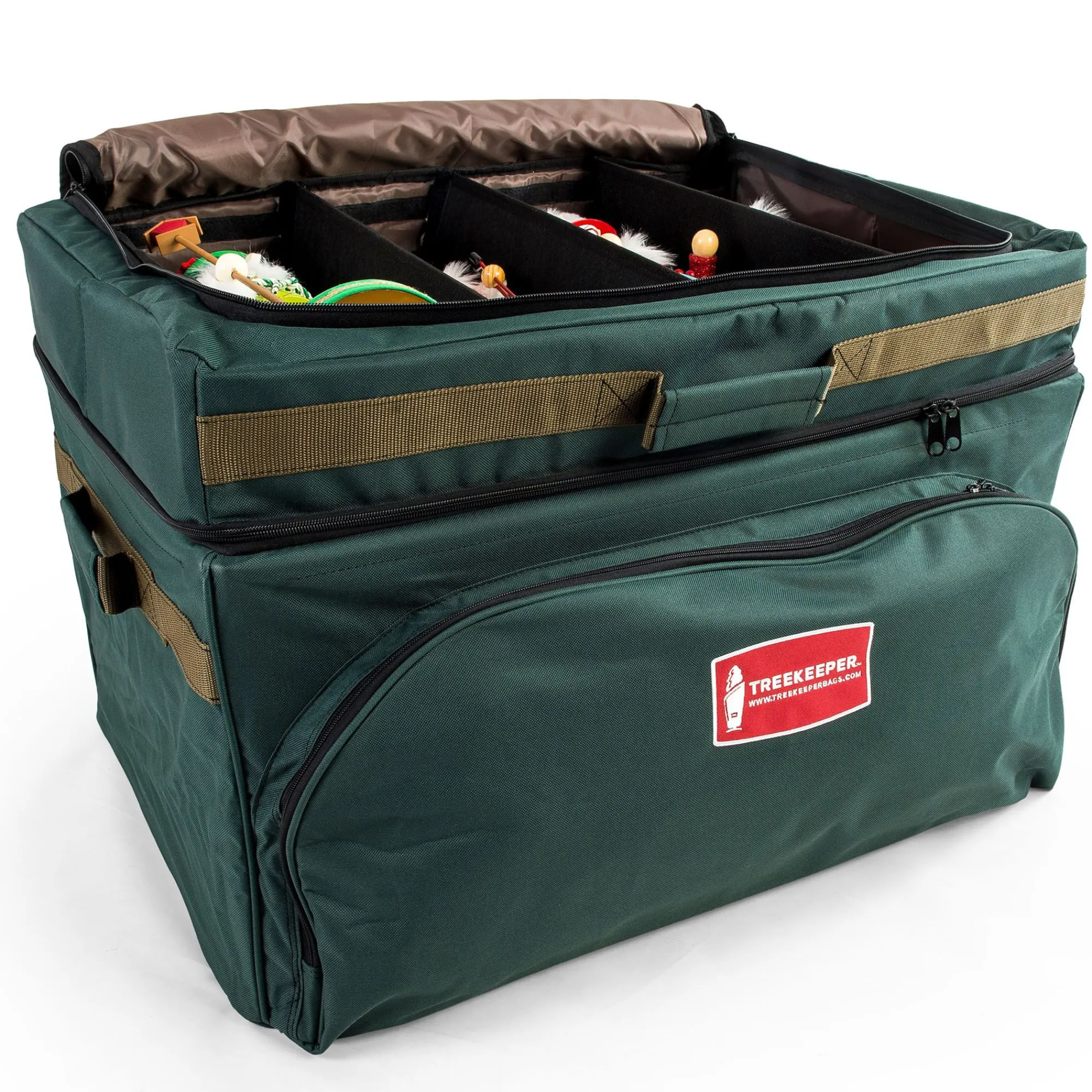 Tree Keeper Tree Storage-27" Green Unique Top Pocket Christmas Ornaments Storage Bag