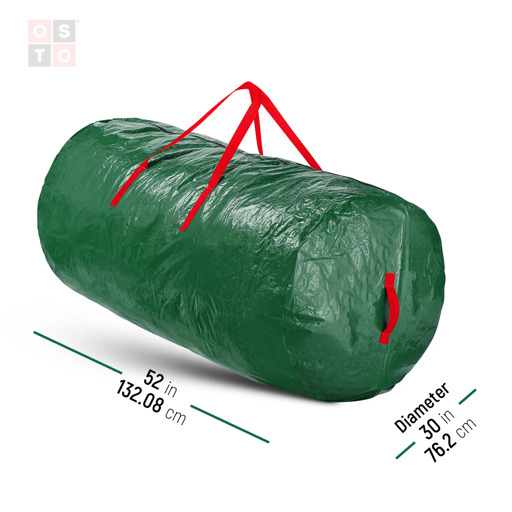 osto Tree Storage-52" Green Waterproof Artificial Christmas Tree Storage Bag