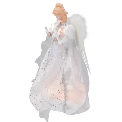 Kurt Adler Angels-14" Ice Palace Lighted Angel Christmas Tree Topper - Clear Lights