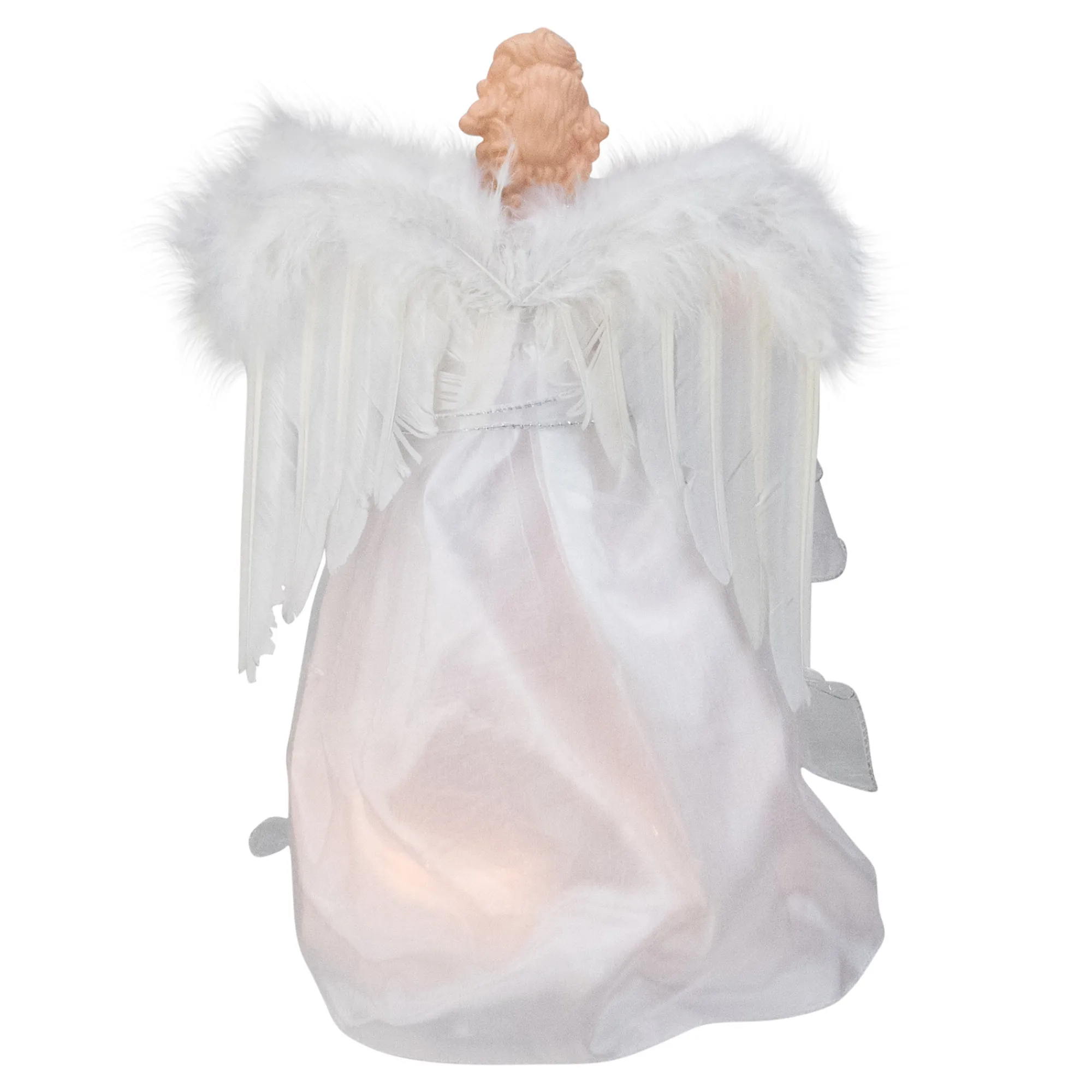 Kurt Adler Angels-14" Ice Palace Lighted Angel Christmas Tree Topper - Clear Lights