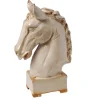 A&B Home Finials-11.5" Ivory And Brown Glossy Patina Finish Horse Statue