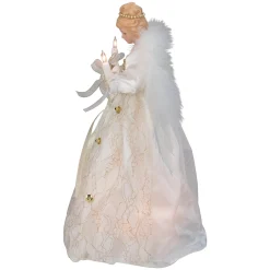 Kurt Adler Angels-12" Ivory And Gold Floral Angel Christmas Tree Topper