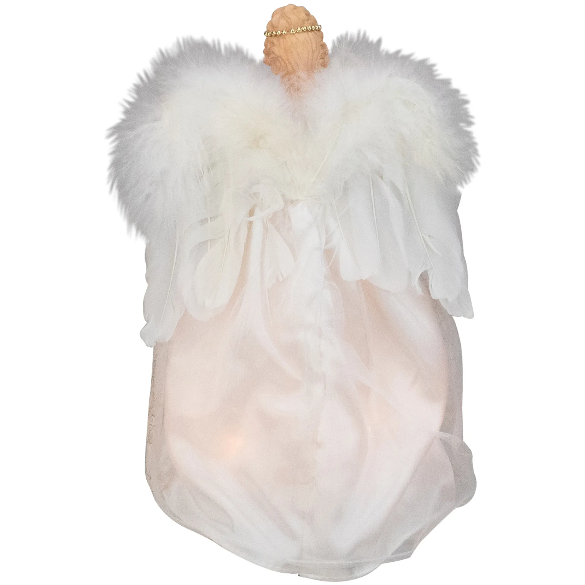Kurt Adler Angels-12" Ivory And Gold Floral Angel Christmas Tree Topper