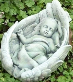 Roman Finials-15" Joseph's Studio Baby In Angel Wings Outdoor Garden Statue