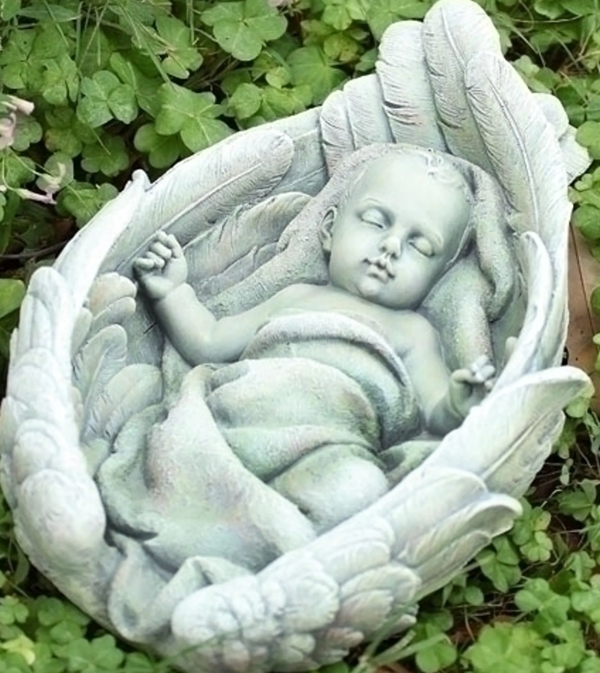 Roman Finials-15" Joseph's Studio Baby In Angel Wings Outdoor Garden Statue