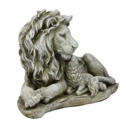 Roman Finials-19" Joseph's Studio Lion And Lamb Religious Peace Outdoor Garden Statue