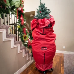 Northlight Tree Storage-96" Large Red Upright Christmas Tree Protective Storage Bag - For Artificial Trees