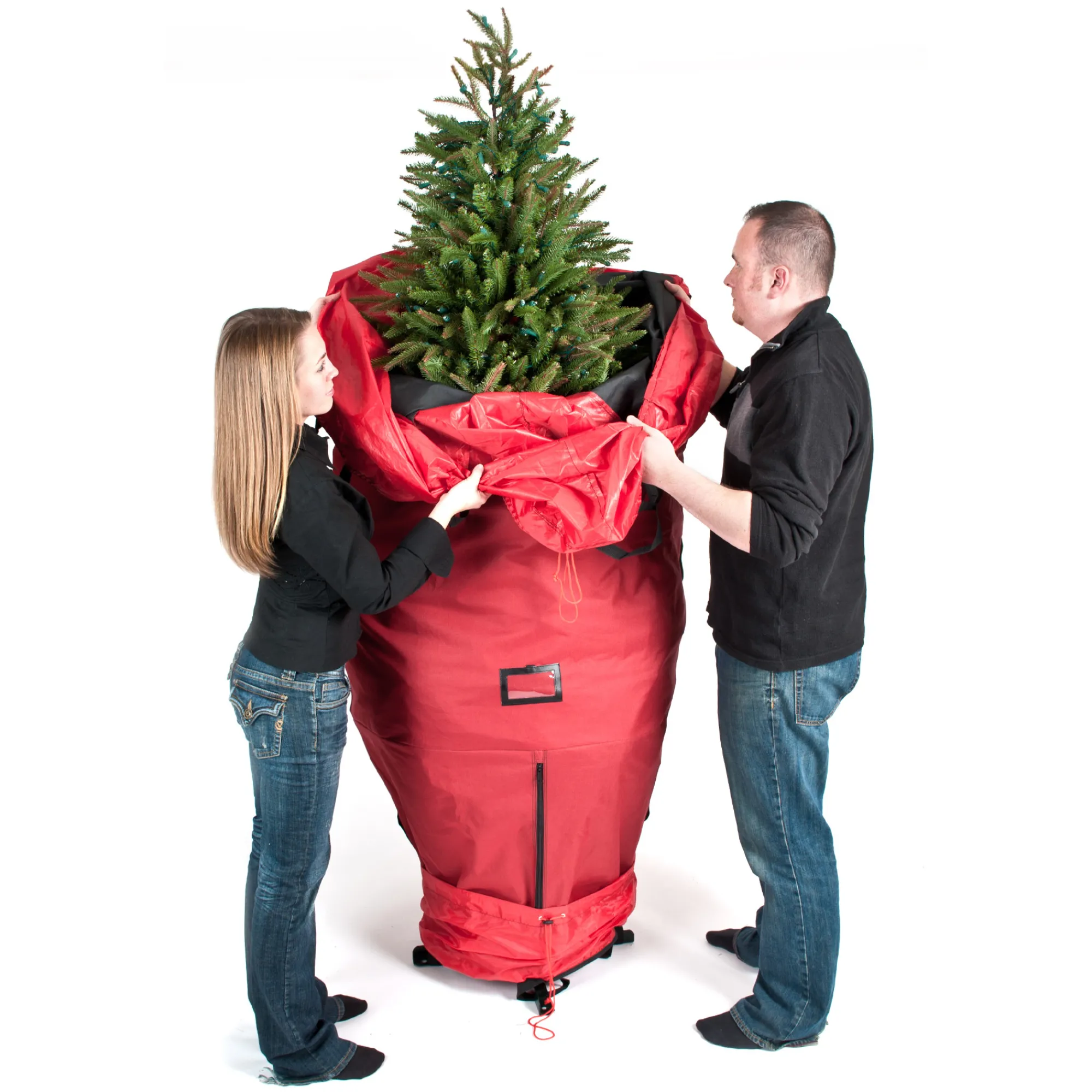 Northlight Tree Storage-96" Large Red Upright Christmas Tree Protective Storage Bag - For Artificial Trees