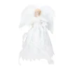 Kurt Adler Angels-12" Led Fiber Optic White And Silver Angel Christmas Tree Topper