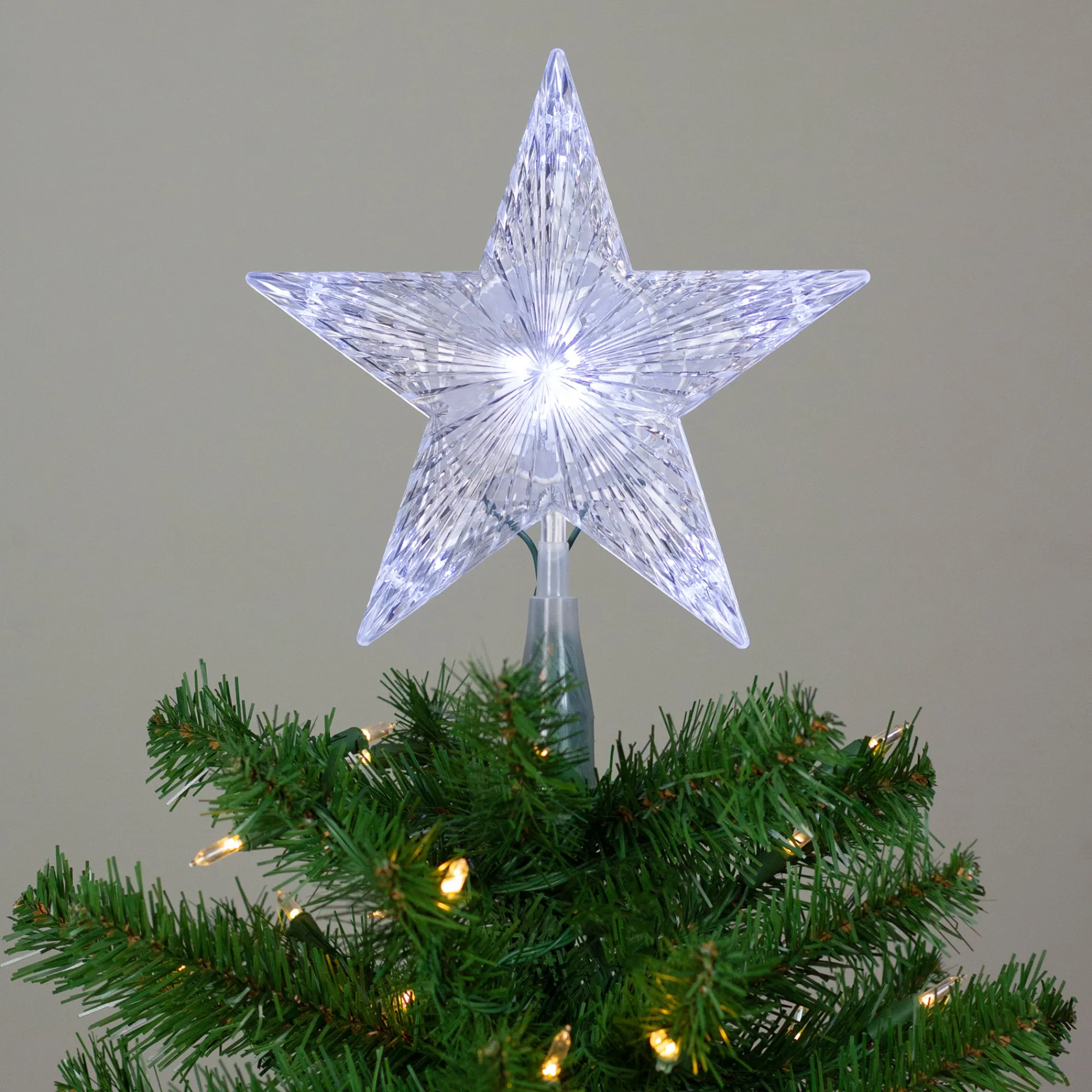 Northlight Stars-10" Led Lighted 5 Point Star Christmas Tree Topper - Clear Lights