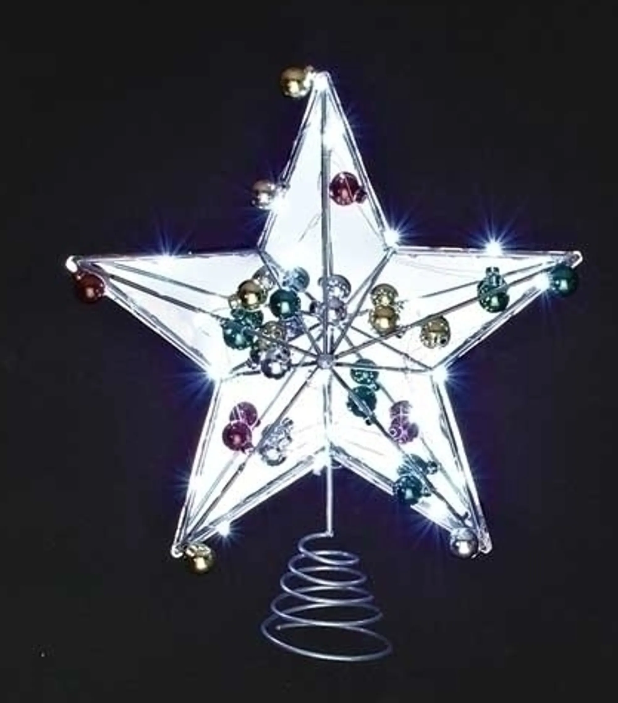 Roman Stars-15" Led Lighted Battery Operated Mirrored Star Christmas Tree Topper With Timer