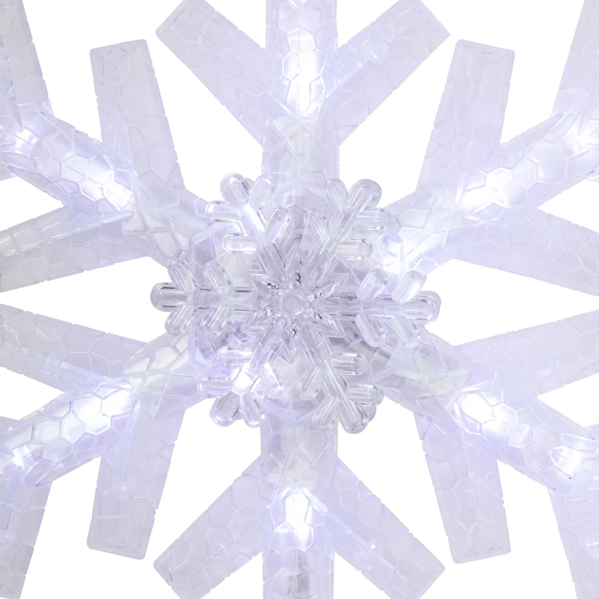 Northlight Stars-14.75" Led Lighted Clip-On Snowflake Christmas Tree Topper, White Lights