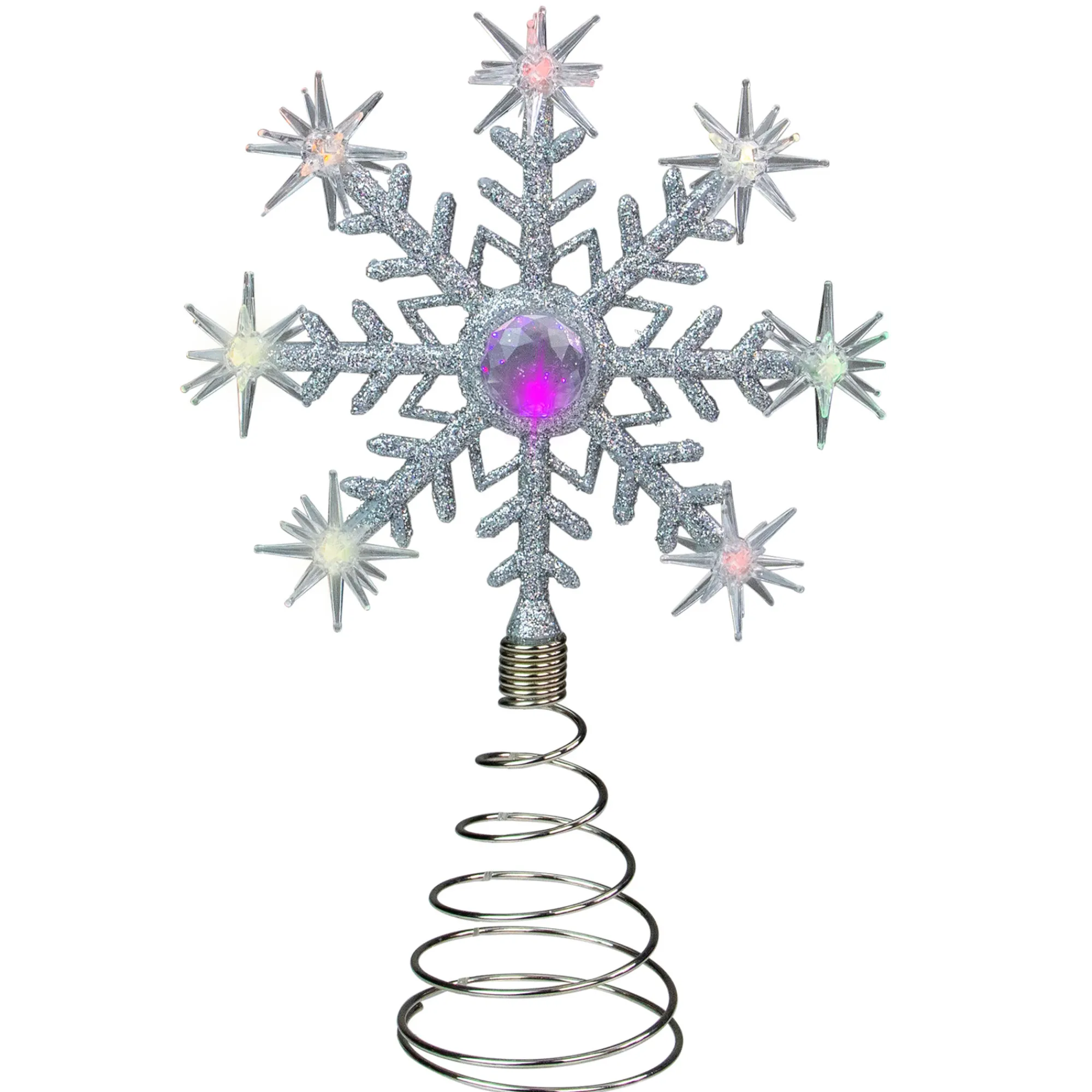 Northlight Snowflake-11" Led Lighted Coloring Changing Twinkling Snowflake Christmas Tree Topper