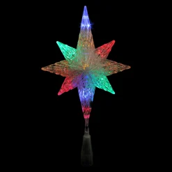 Northlight Stars-11" Led Lighted Crystal Star Of Bethlehem Christmas Tree Topper - Multi Lights