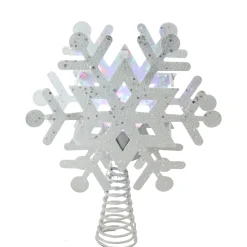Northlight Snowflake-11.5" Led Lighted Decorative Snowflake Christmas Tree Topper With Projector
