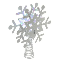 Northlight Snowflake-11.5" Led Lighted Decorative Snowflake Christmas Tree Topper With Projector