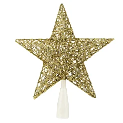 Northlight Stars-10" Led Lighted Gold Glittered Star Christmas Tree Topper, Warm White Lights
