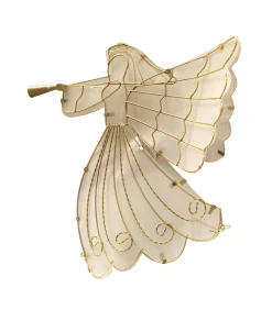 Brite Star Angels-11" Led Lighted Gold Shimmer Angel Christmas Tree Topper - Warm Clear Lights