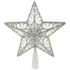 Northlight Stars-9" Led Lighted Silver Glitter Star Christmas Tree Topper, Warm White Lights