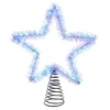 Kurt Adler Finials-55 Light Cool White Silver Tinsel Star Christmas Tree Topper 12.2 Inch Ad1022Cw