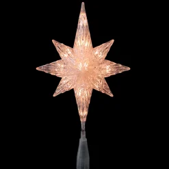 Northlight Stars-11" Lighted 8 Point Bethlehem Star Christmas Tree Topper - Clear Lights , Green Wire