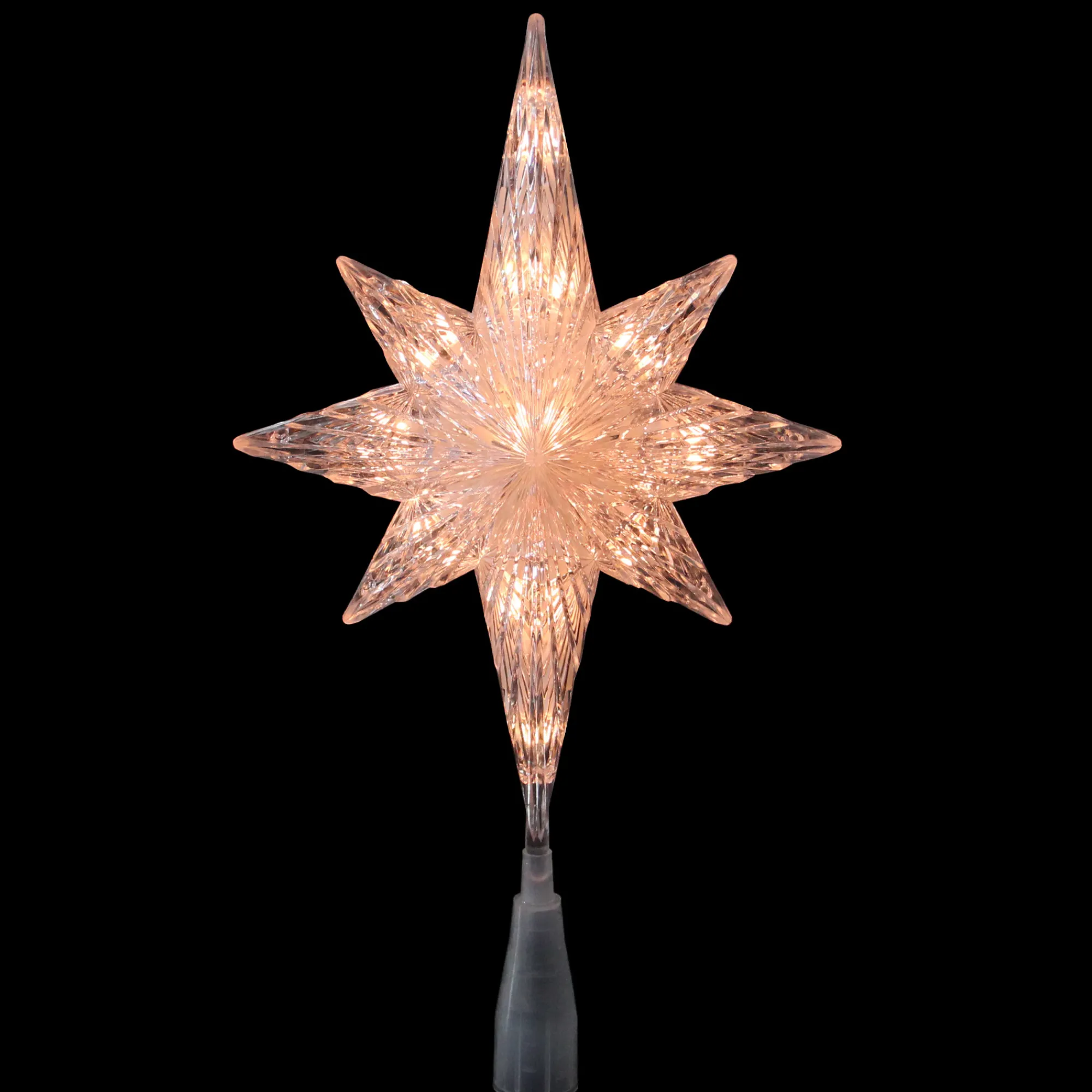 Northlight Stars-11" Lighted 8 Point Bethlehem Star Christmas Tree Topper - Clear Lights , Green Wire