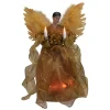 Kurt Adler Angels-11.5" Lighted African American Winged Angel Christmas Tree Topper - Clear Lights