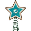 The Memory Company Stars-10" Lighted Aqua Green And White Star Nfl Miami Dolphins Christmas Tree Topper